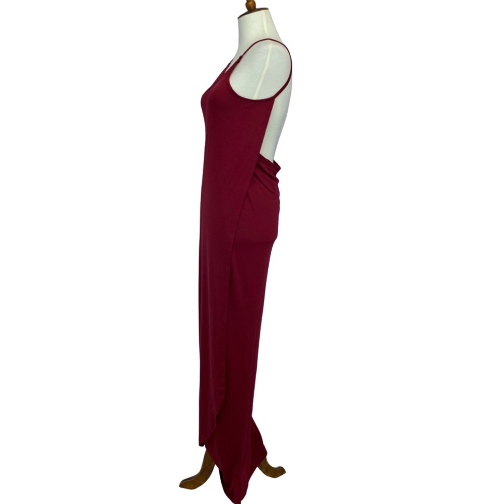 Sexy Wine Red Sling Wrap Maxi Dress Beach Coverup - Picture 12 of 14